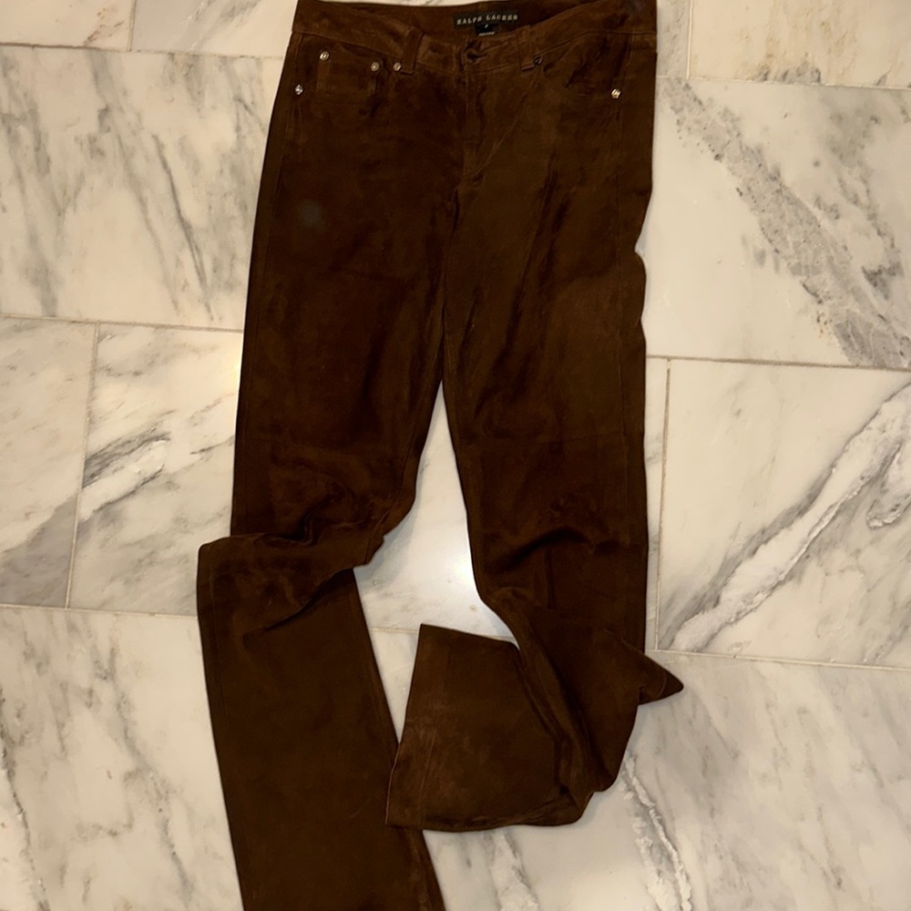 SUEDE Ralph Lauren black label suede pants size 8